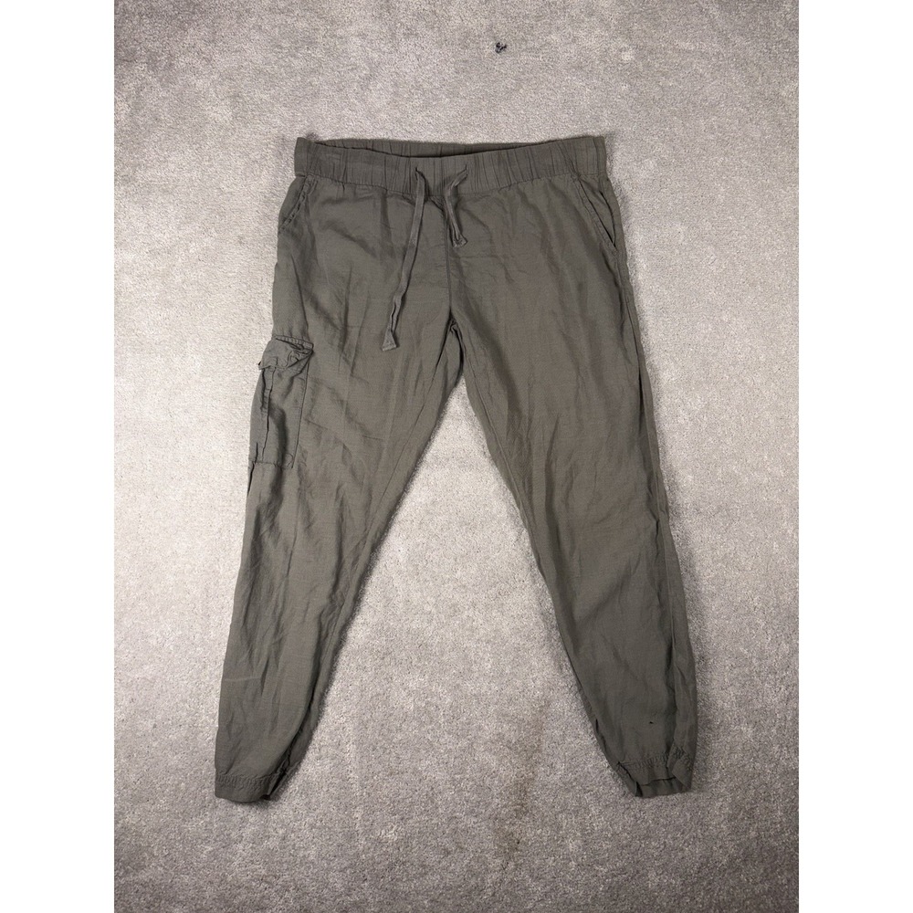 gramicci pants womens green‎ cotton tencel cargo pockets